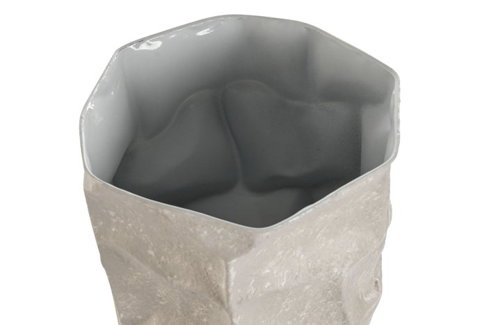 DKD Home Decor Set de 2 Jarrones Metálicos Beige 19x19x48 cm