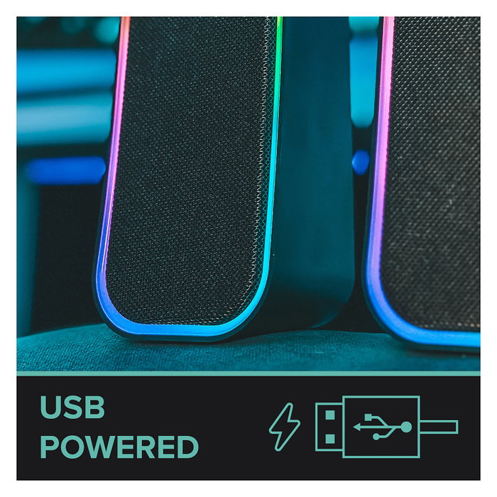 Speedlink TOKEN Altavoces Gaming RGB Estéreo 2.0 Inalámbricos y Alámbricos para PC, Negro