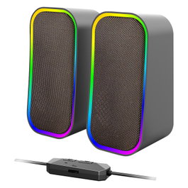 Speedlink TOKEN Altavoces Gaming RGB Estéreo 2.0 Inalámbricos y Alámbricos para PC, Negro