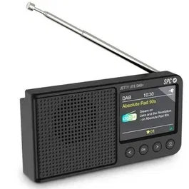 SPC Radio Portátil Jetty Lite DAB+ Negra 4591N | Radio Digital FM Bluetooth Pantalla TFT 2.4" Batería 7h | Ideal para Viajes y Uso Diario