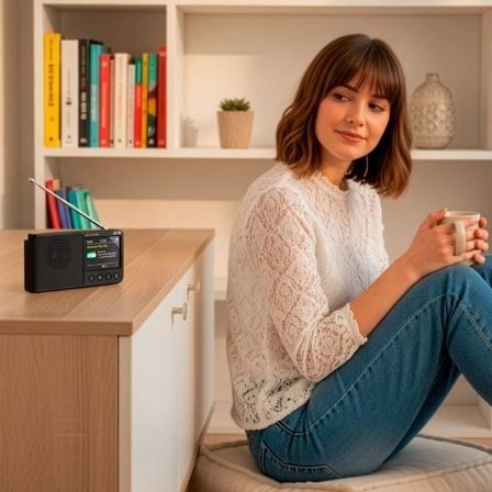 SPC Radio Portátil Jetty Lite DAB+ Negra 4591N | Radio Digital FM Bluetooth Pantalla TFT 2.4" Batería 7h | Ideal para Viajes y Uso Diario