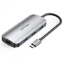 Vention TOFHB Hub USB-C 6 en 1 con HDMI 4K, 3xUSB 3.0, 1xUSB-C PD 100W, Gris