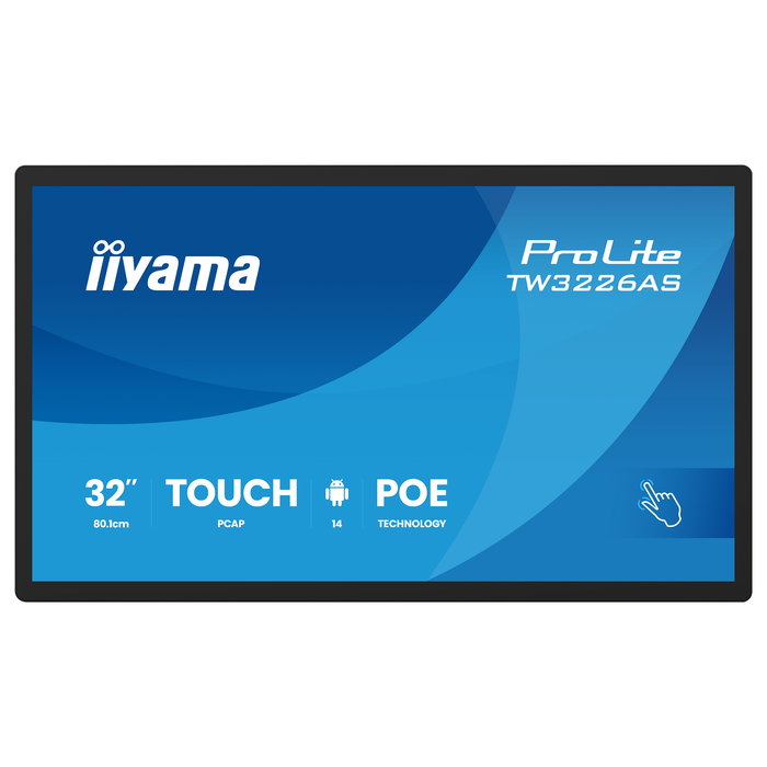 iiyama TW3226AS-B3P - Monitor 31.5" / 80.1cm, Full HD 1920x1080, VA, 16:9, 8ms, 60Hz, HDMI, USB, LAN PoE, VESA, Altavoces, Negro