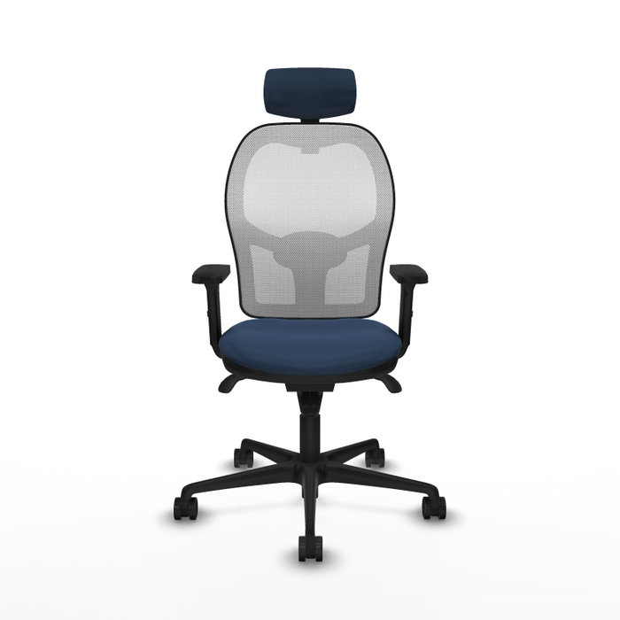 PIQUERAS Y CRESPO Silla de oficina Jorquera con mecanismo Sincro, Azul marino y Blanco PIQUERAS Y CRESPO Silla de oficina Jorquera con mecanismo Sincro, Azul marino y Blanco
