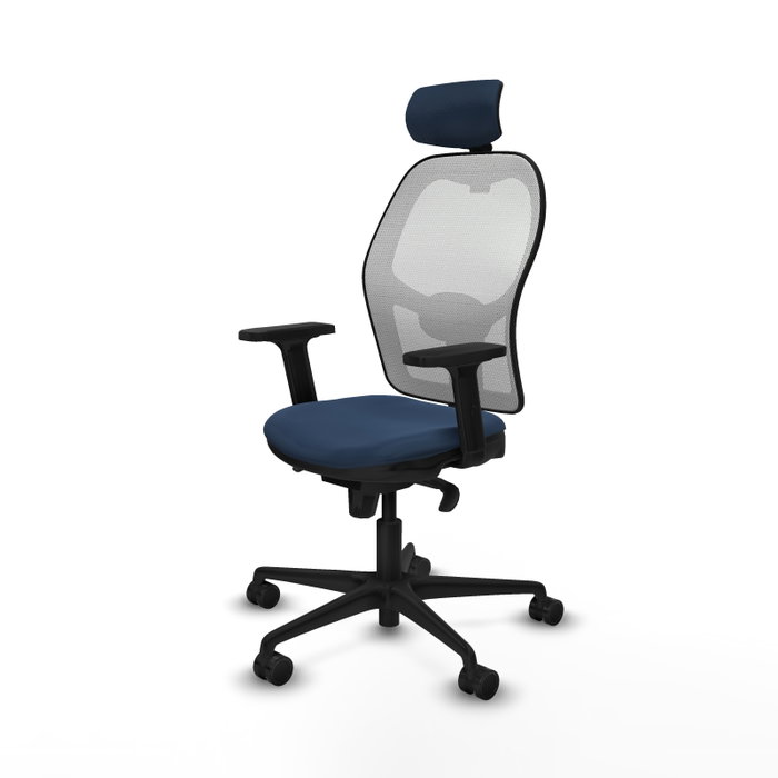 PIQUERAS Y CRESPO Silla de oficina Jorquera con mecanismo Sincro, Azul marino y Blanco PIQUERAS Y CRESPO Silla de oficina Jorquera con mecanismo Sincro, Azul marino y Blanco