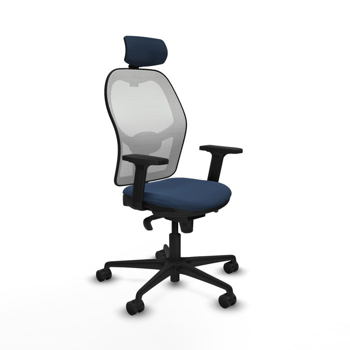 PIQUERAS Y CRESPO Silla de oficina Jorquera con mecanismo Sincro, Azul marino y Blanco PIQUERAS Y CRESPO Silla de oficina Jorquera con mecanismo Sincro, Azul marino y Blanco