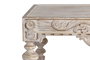 Mesa de Centro GINER Y COLOMER de Madera de Mango Tallada Blanco Envejecido