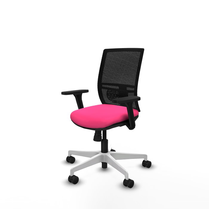 PIQUERAS Y CRESPO Silla de oficina Yunquera Rosa con mecanismo Sincro