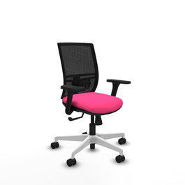 PIQUERAS Y CRESPO Silla de oficina Yunquera Rosa con mecanismo Sincro
