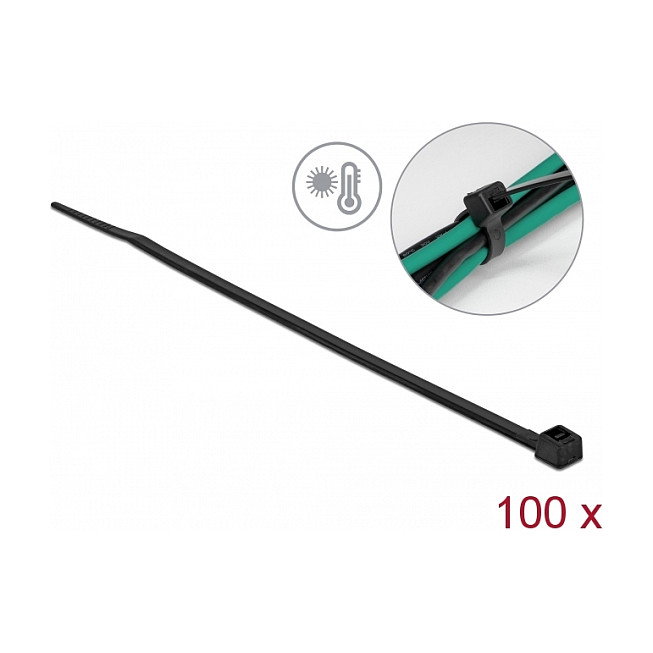 DeLOCK Brida para cables resistente al calor 150 x 3,6 mm negro 100 piezas DeLOCK Brida para cables resistente al calor 150 x 3,6 mm negro 100 piezas