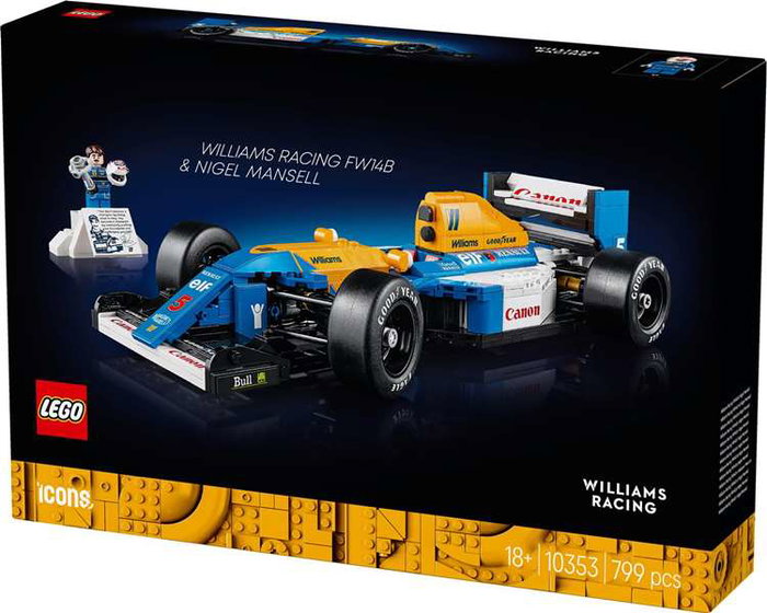 Lego Icons Williams Racing FW14B y Nigel Mansell Juego de Construcción para Adultos