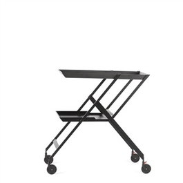Alessi Carrito Plegable Plico en Acero y Resina Negro