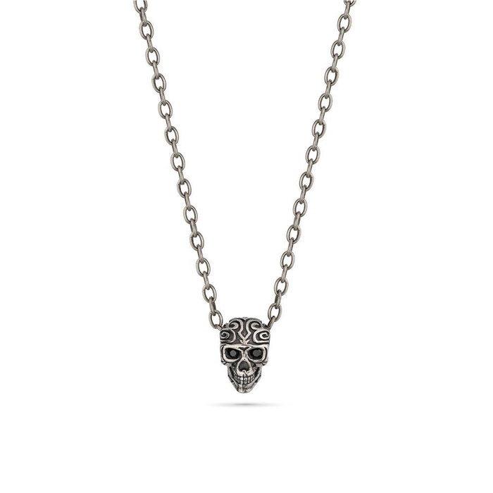 Police Collar Tribal Edge NKL Skull Black & Cristal 700mm