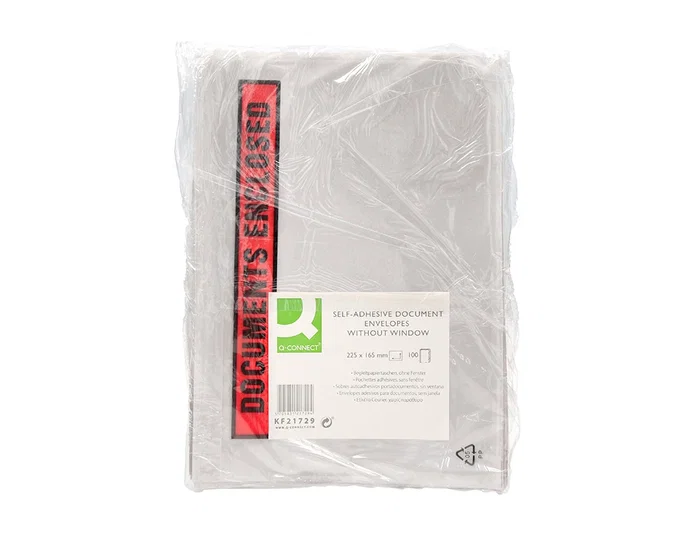 Q-connect Sobre Autoadhesivo Portadocumentos 225x165 mm Paquete de 100 Unidades Q-connect Sobre Autoadhesivo Portadocumentos 225x165 mm Paquete de 100 Unidades