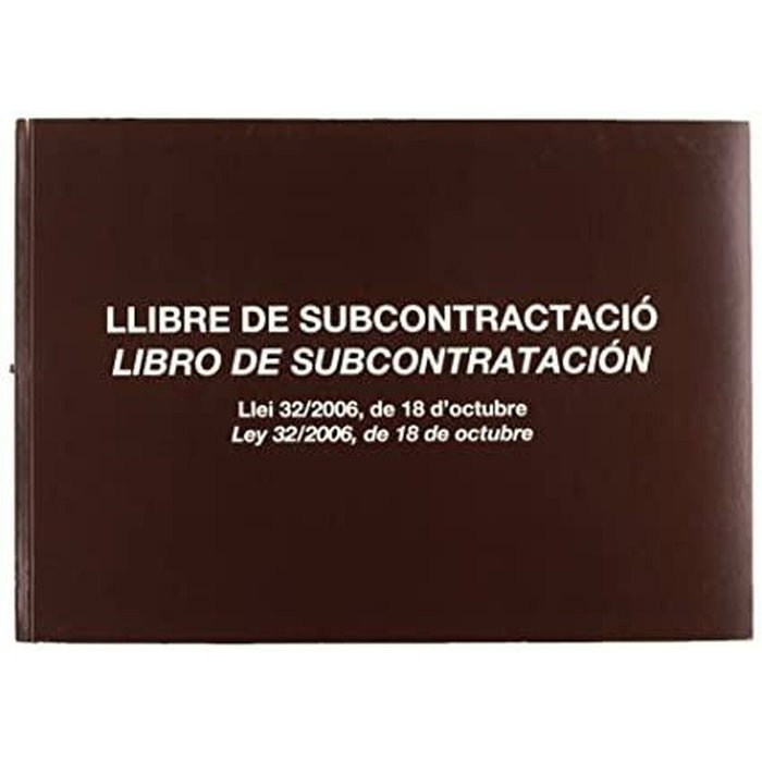 Miquelrius Libro de Subcontratación Din A4 Apaisado Bilingüe