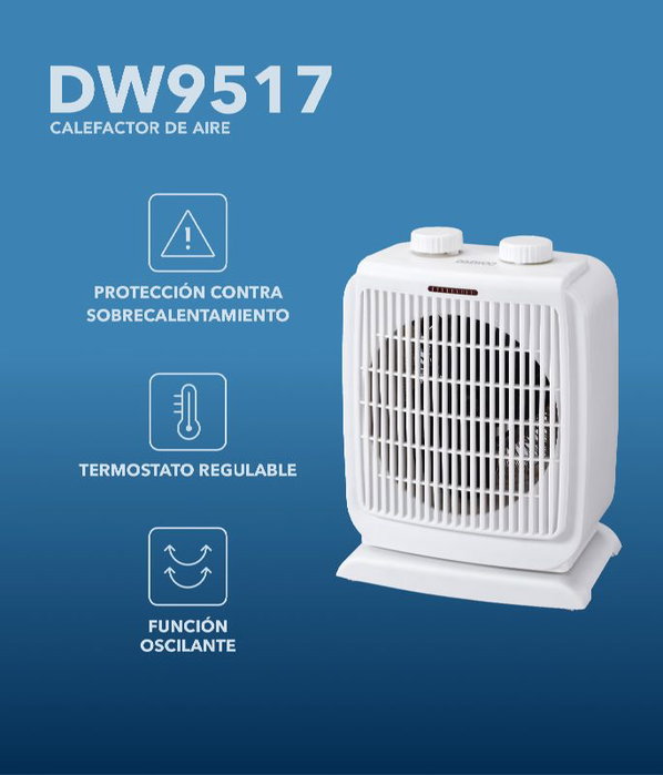 DAEWOO DW9517 Calefactor de aire oscilante 2000W