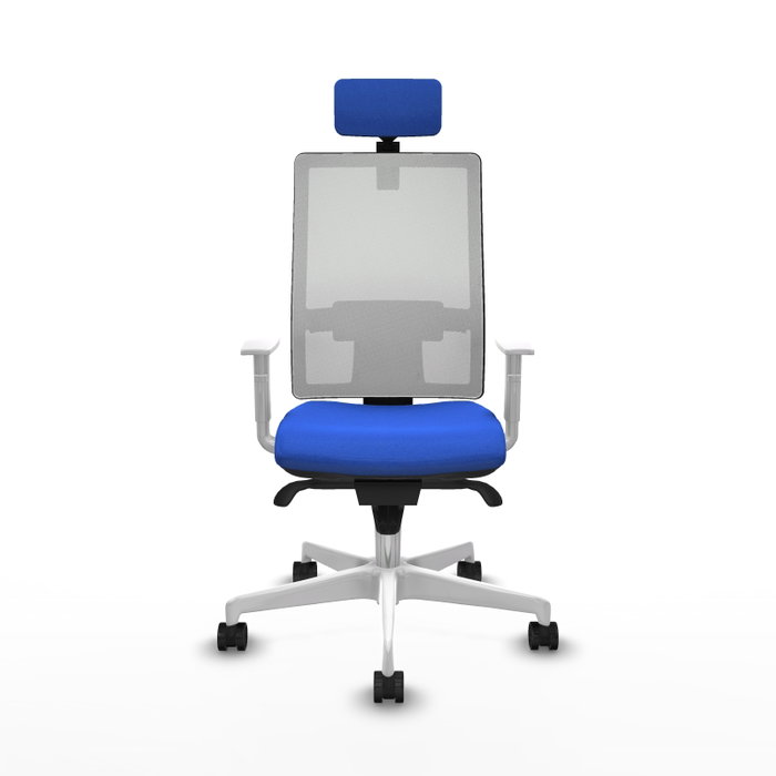 PIQUERAS Y CRESPO Silla de oficina Horna con mecanismo Sincro, Tela Azul y Malla Blanca PIQUERAS Y CRESPO Silla de oficina Horna con mecanismo Sincro, Tela Azul y Malla Blanca