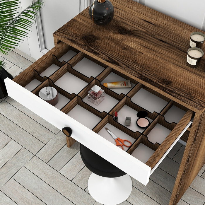 Hanah Home Tocador Lizbon Nogal y Blanco 70x84.7x40cm