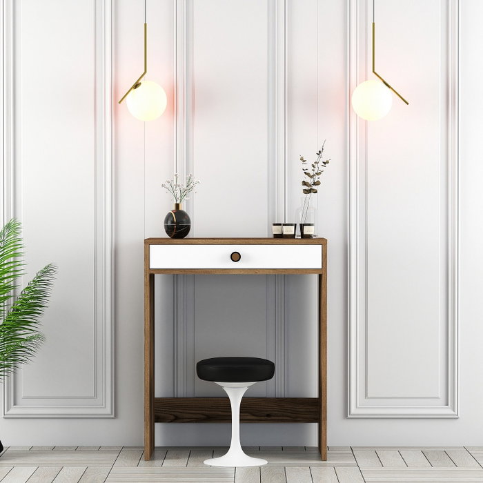 Hanah Home Tocador Lizbon Nogal y Blanco 70x84.7x40cm