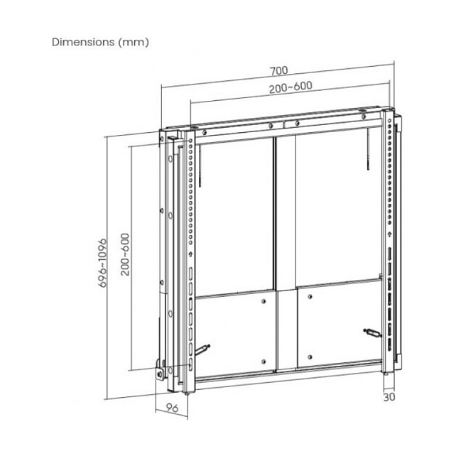 EQUIP Soporte TV para Pared, Ajuste Vertical (Up-Down), 1 Articulación, para Televisores de 55" a 86", Capacidad 65Kg