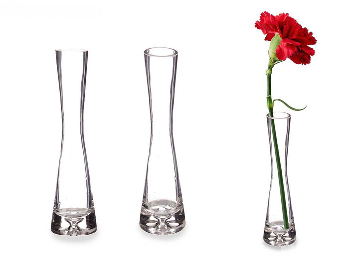 GIFTDECOR Florero de Cristal Cóncavo Pequeño Transparente GIFTDECOR Florero de Cristal Cóncavo Pequeño Transparente