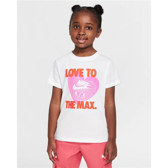 Camiseta de Manga Corta Infantil Nike Nkg Love To The Max Graphic Te Blanco 7-8 Años