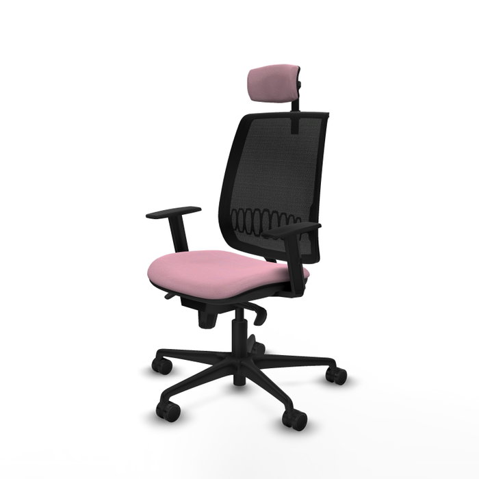 PIQUERAS Y CRESPO Silla de oficina Alares, Mecanismo Sincro, Rosa y Negro