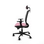 PIQUERAS Y CRESPO Silla de oficina Alares, Mecanismo Sincro, Rosa y Negro