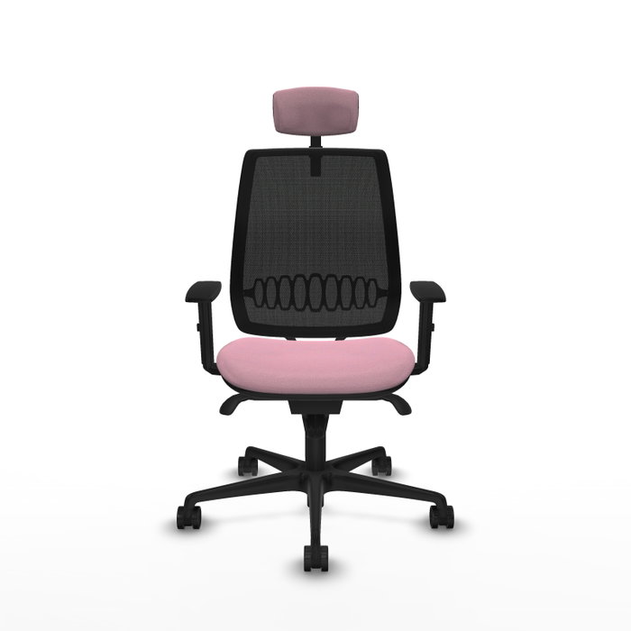 PIQUERAS Y CRESPO Silla de oficina Alares, Mecanismo Sincro, Rosa y Negro