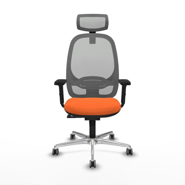 PIQUERAS Y CRESPO Silla de oficina Cilanco con mecanismo Sincro, Naranja y Gris