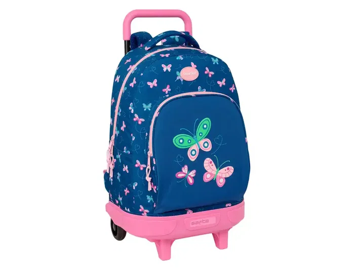 Safta Mochila Grande con Ruedas Compact Evolution Extraíble Blackfit8 Mariposas