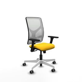 PIQUERAS Y CRESPO Silla de oficina Motilla con mecanismo Sincro, Amarillo y Blanco