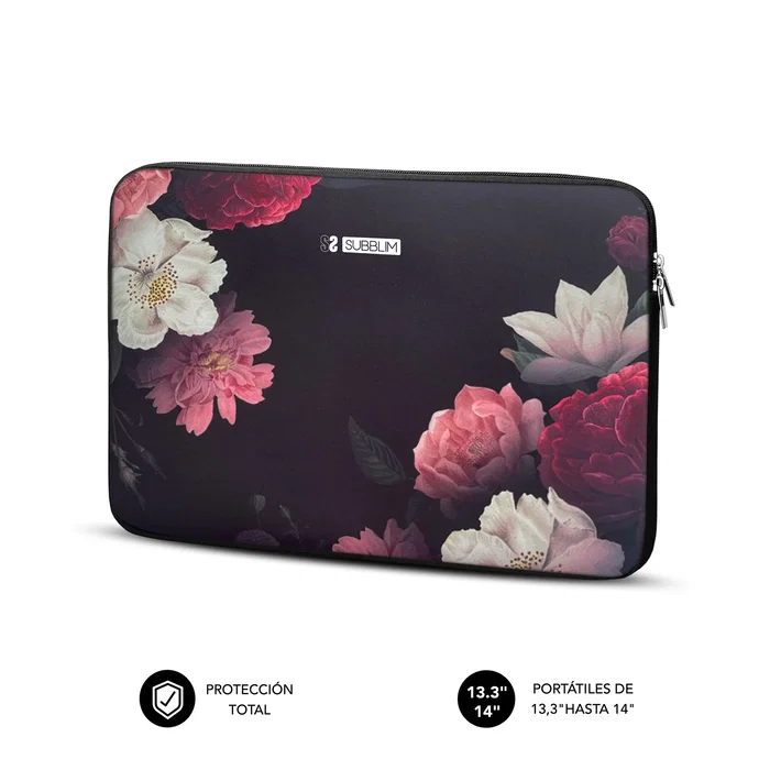 Subblim Trendy Sleeve Neo Flowers para Portátiles de 13,3-14 pulgadas
