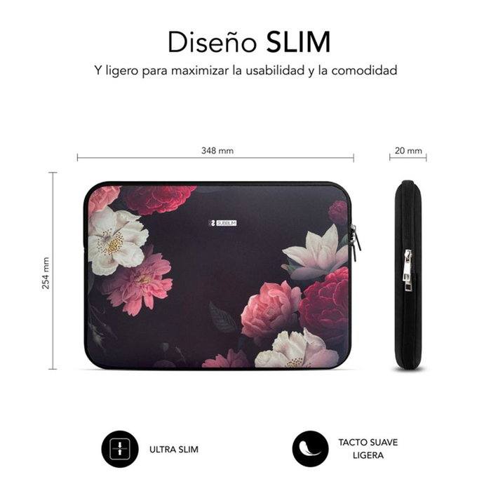Subblim Trendy Sleeve Neo Flowers para portátiles de 13,3-14 pulgadas, Multicolor