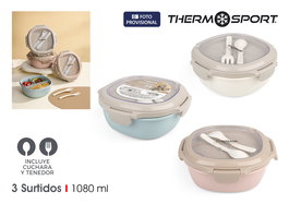 Inde Fiambrera Porta Aliment. Red. 1080Ml 20x20x8cm Thermosport (12 Unidades)