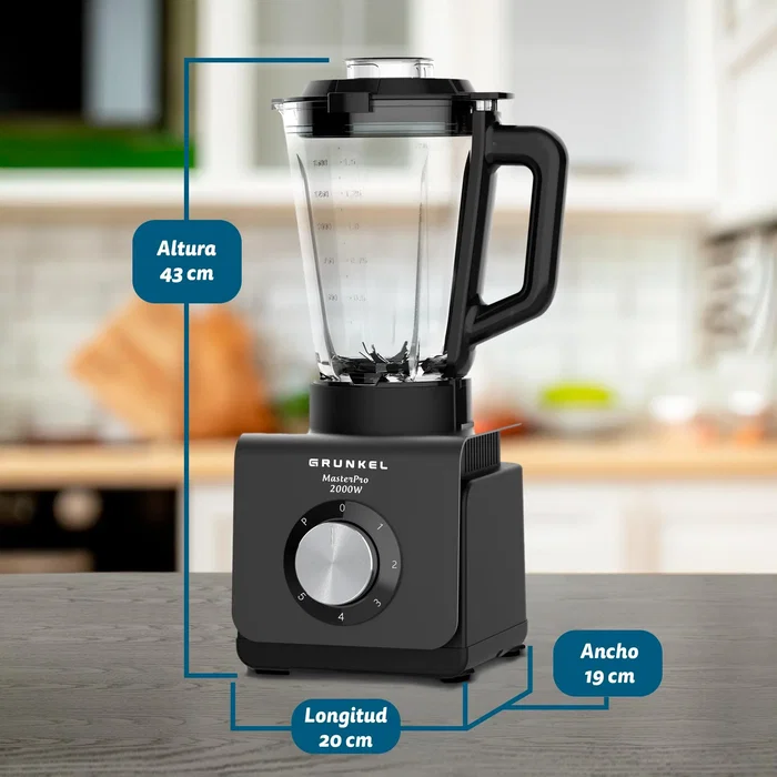Grunkel BAT-2000 MASTERPRO Batidora de Vaso 2000W 1,5L Negro, Transparente Grunkel BAT-2000 MASTERPRO Batidora de Vaso 2000W 1,5L Negro, Transparente