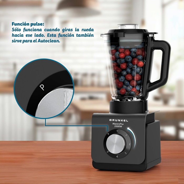 Grunkel BAT-2000 MASTERPRO Batidora de Vaso 2000W 1,5L Negro, Transparente Grunkel BAT-2000 MASTERPRO Batidora de Vaso 2000W 1,5L Negro, Transparente