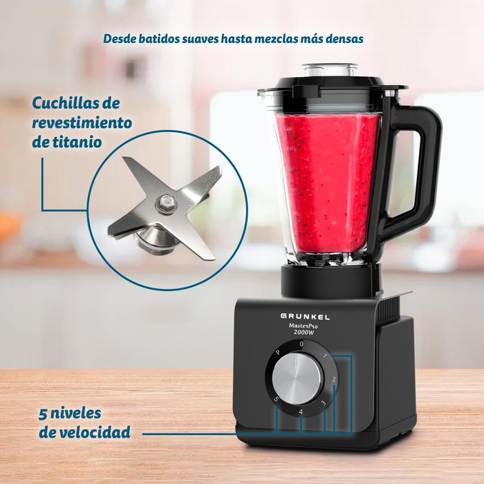 Grunkel BAT-2000 MASTERPRO Batidora de Vaso 2000W 1,5L Negro, Transparente Grunkel BAT-2000 MASTERPRO Batidora de Vaso 2000W 1,5L Negro, Transparente