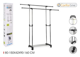 Confortime Perchero Extensible de 80-150 cm x 42 cm x 90-160 cm (3 Unidades)