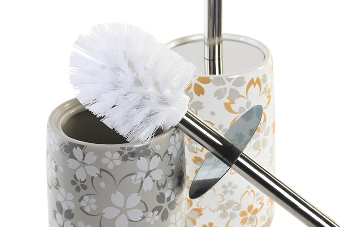 DKD Home Decor Escobillero Dolomite 10x10x36 Set de 2 Surtidos de Colores de Baño
