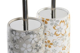 DKD Home Decor Escobillero Dolomite 10x10x36 Set de 2 Surtidos de Colores de Baño