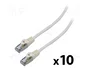 Lanberg Pack de 10 Patch cord Cat 6 F/UTP 3m Blanco