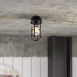Kimil Lámpara de Techo Industrial Brest N-1075 Negro 1xE27 Sin Bombilla [OPV-525NOR1495]