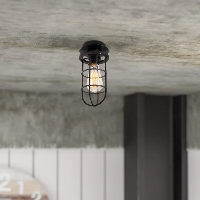 Kimil Lámpara de Techo Industrial N-1075 Negro, Techo 1xE27 Sin Bombilla [OPV-525NOR1495]