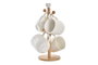 DKD Home Decor Set de 4 Tazas de Porcelana y Bambú Blanco y Natural 350ml