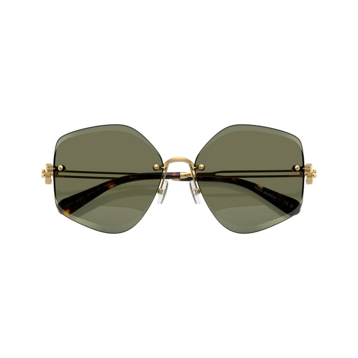 Tory Burch TY6111-334371 Gafas de sol doradas con cristal verde