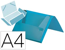 Liderpapel Carpeta Portadocumentos con Gomas de Polipropileno DIN A4 Celeste Opaco Lomo 25 mm