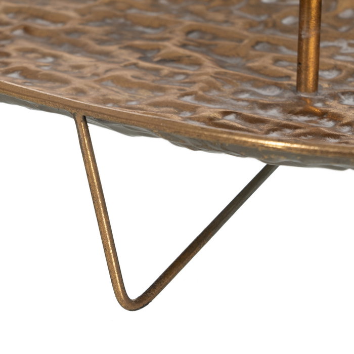 Centro 3 Portavelas Oro Metal Decoración 78 X 28 X 11,50 cm