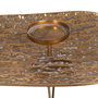 Centro 3 Portavelas Oro Metal Decoración 78 X 28 X 11,50 cm