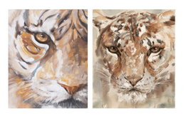 DKD Home Decor Cuadro Lienzo Pino Tigre 80x3,7x100 (Surtido de 2)